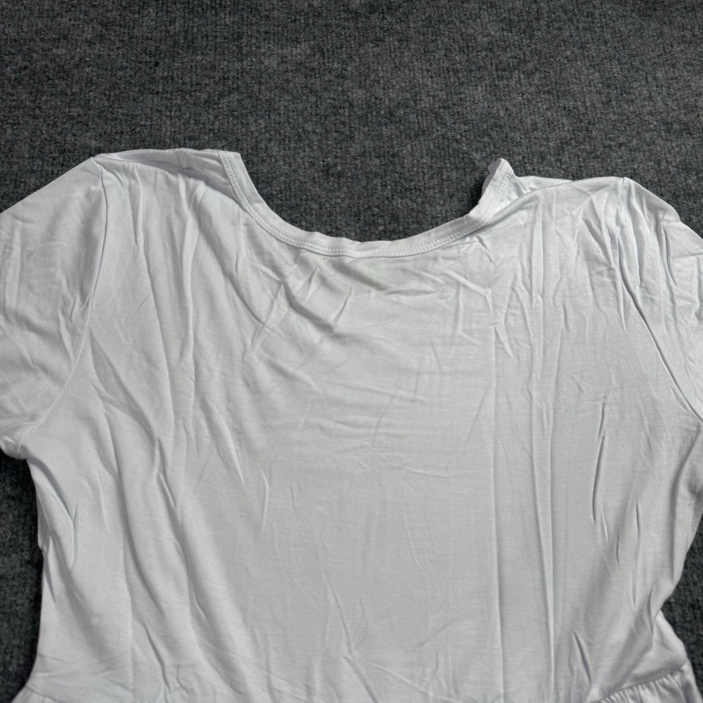 NWT White‎ Short Sleeve Maxi Dress Empire Waist Pockets Flowy Summer Casual - Picture 16 of 16